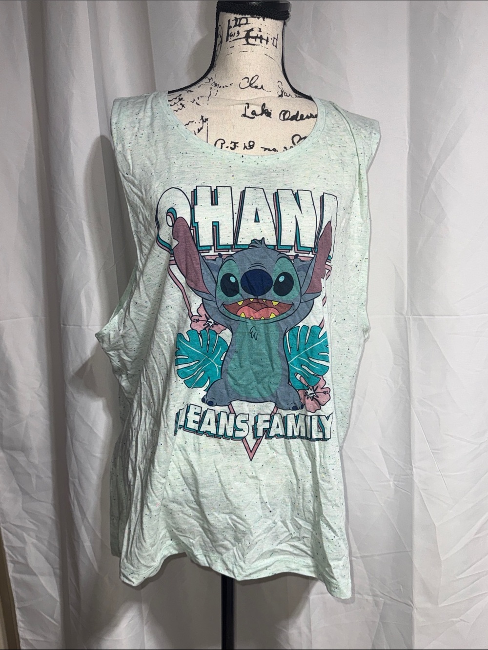 Disney Stitch Mint Green with Multicolor Speckles